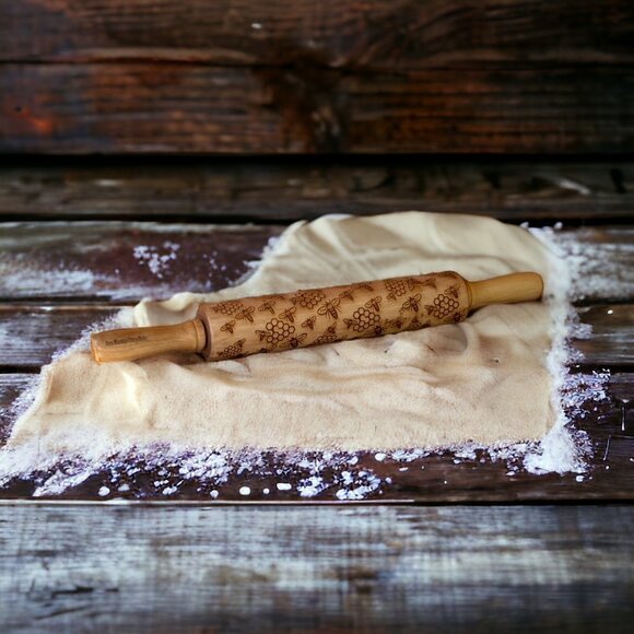 Hand Crafted Other - Textured Rolling Pin - Honey Bee Mine